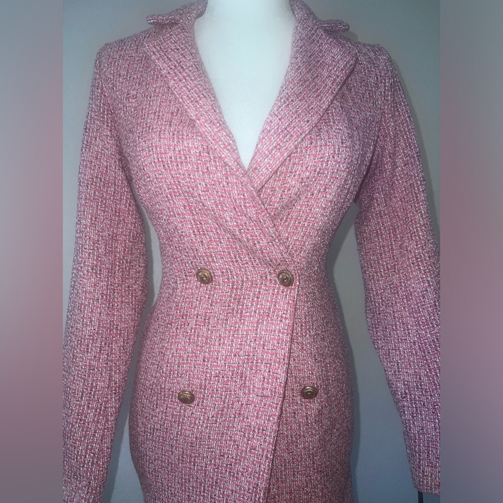 Pink blazer dress